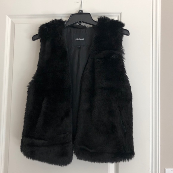 Coats | Black Faux Fur Vest | Poshmark